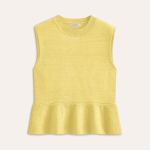 Commense Light Yellow Sleeveless Ruffle Hem Sweater Vest Size XS NEW